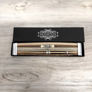 Brown and Silver Magnetic Desimtion Bracelet